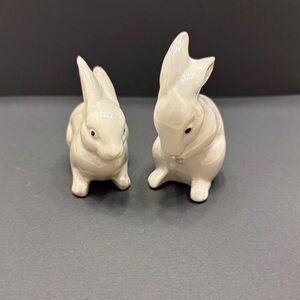 Ceramic Bunny Figurines Pale Gray